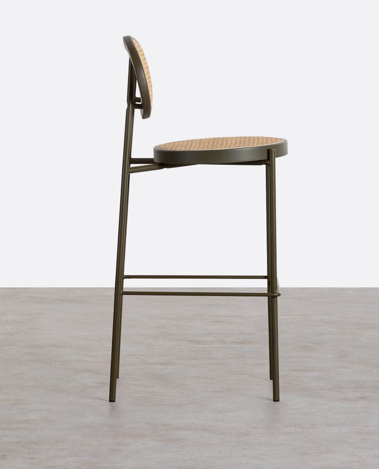 Pack 2 High Stools in Natural Rattan and Metal (75 cm) Vili, gallery image 2