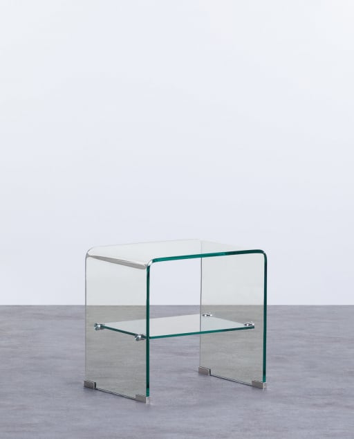 Rectangular Tempered Glass Side Table (35x45 cm) Endil