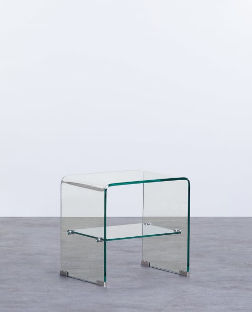 Rectangular Tempered Glass Nightstand (47,5x36 cm) Endil
