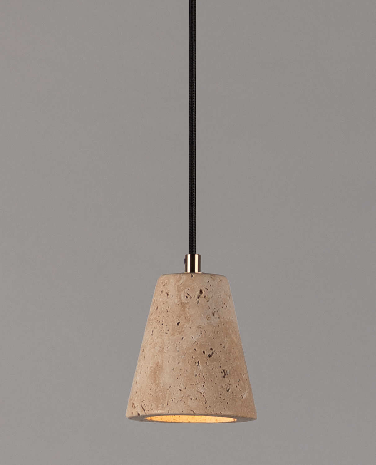 Metal Travertine Marble Ceiling Lamp Valenes, gallery image 2