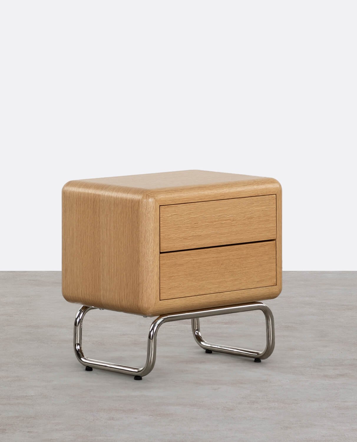 Bedside Table with Wooden and Metal Drawers (55x40 cm) Candela, gallery image 1