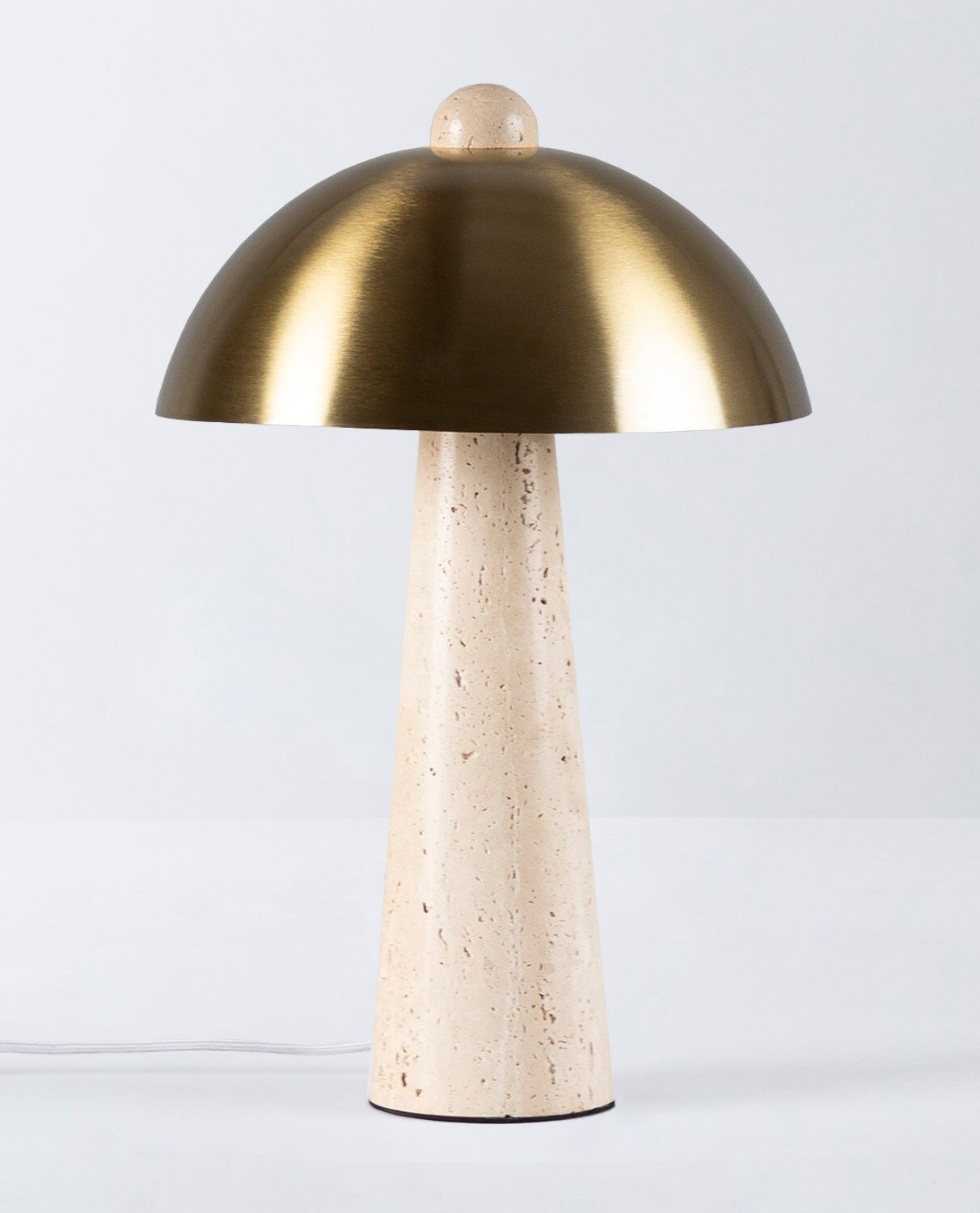 Travertine Marble Metal Table Lamp Hugo, gallery image 1