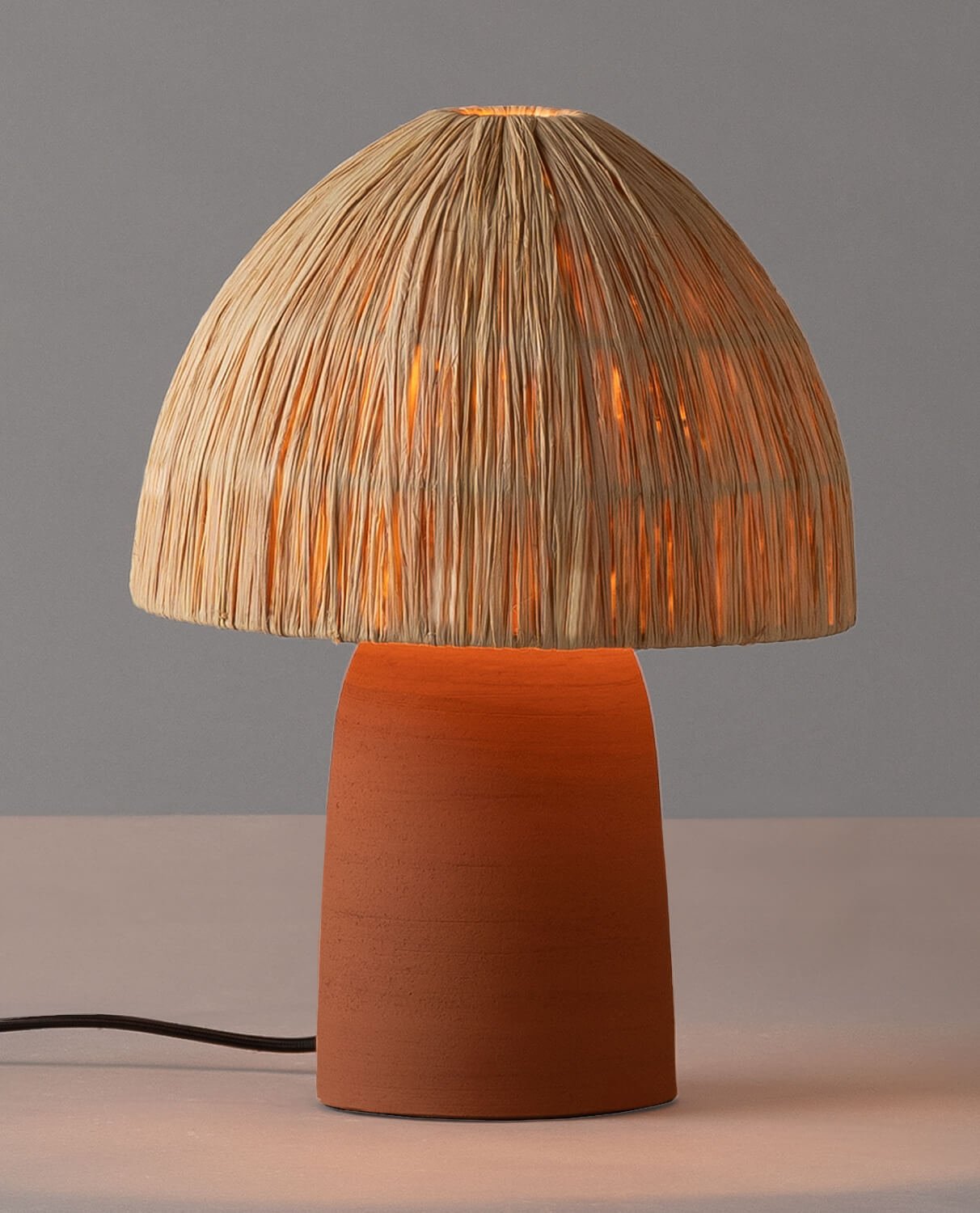 Raffia and Terracotta Table Lamp Abbie, gallery image 2