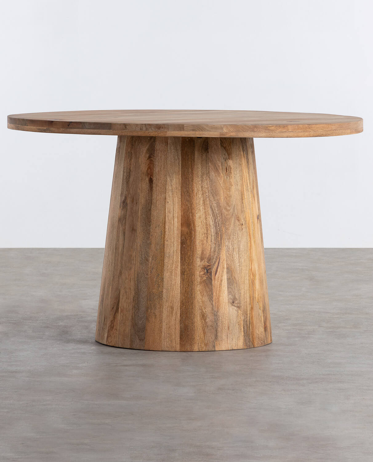 Round Mango Wood Dining Table (Ø120 cm) New Doran, gallery image 1