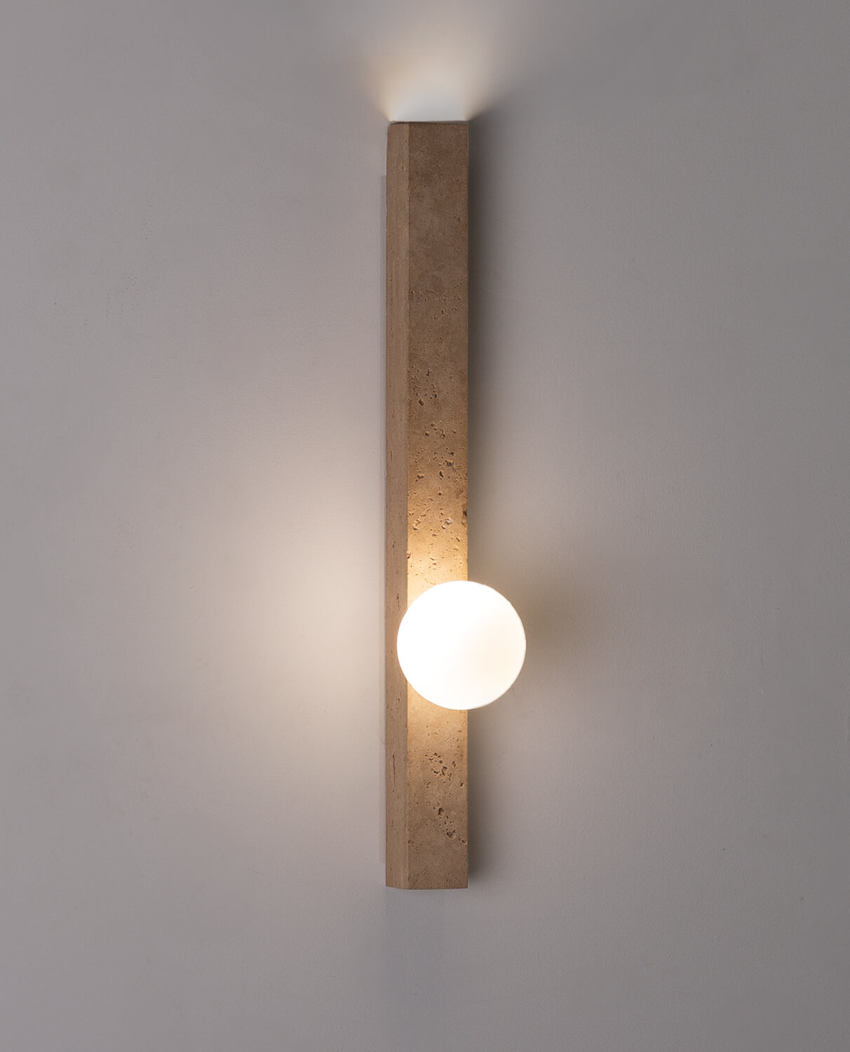 Niuras Travertine Marble Wall Sconce, gallery image 2