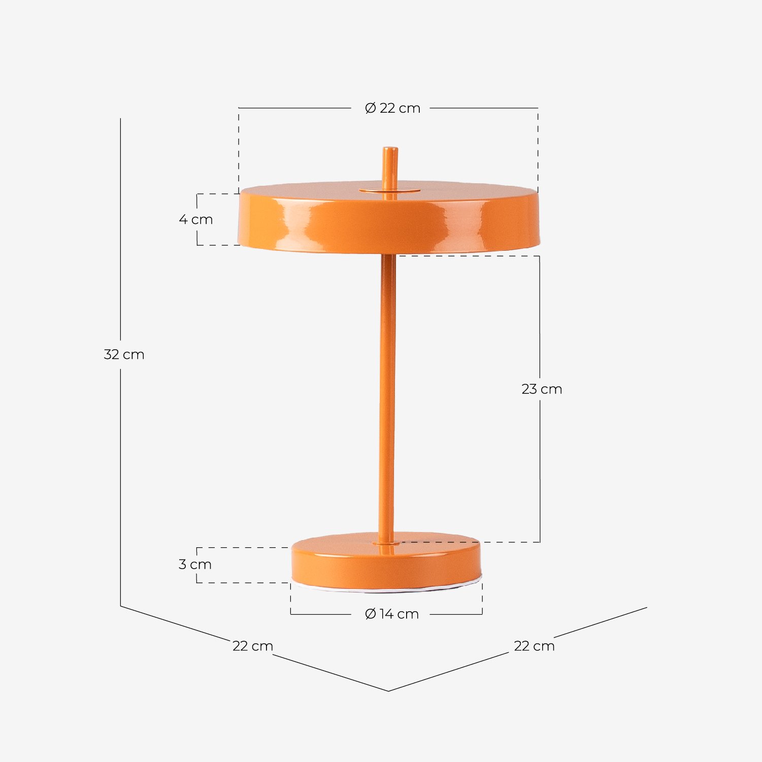 Dimmable Metal Table Lamp Eloy, measurements