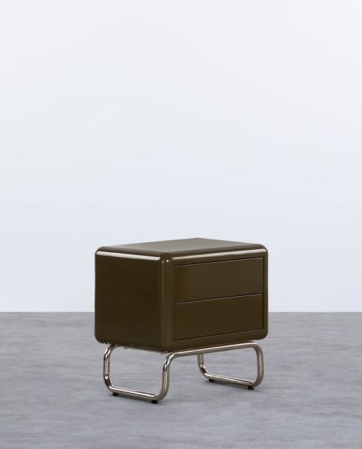 Bedside Table with Wooden and Metal Drawers (55x40 cm) Candela Colours