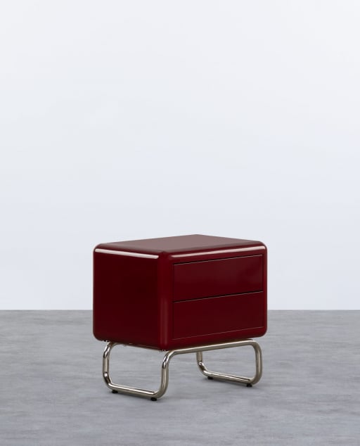 Bedside Table with Wooden and Metal Drawers (55x40 cm) Candela Colours