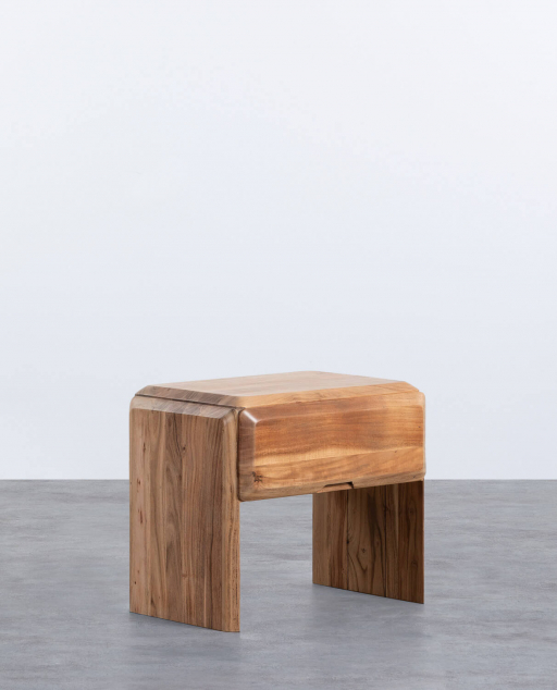 Pack 2 Acacia Wood Bedside Tables (60x40 cm) Lucil