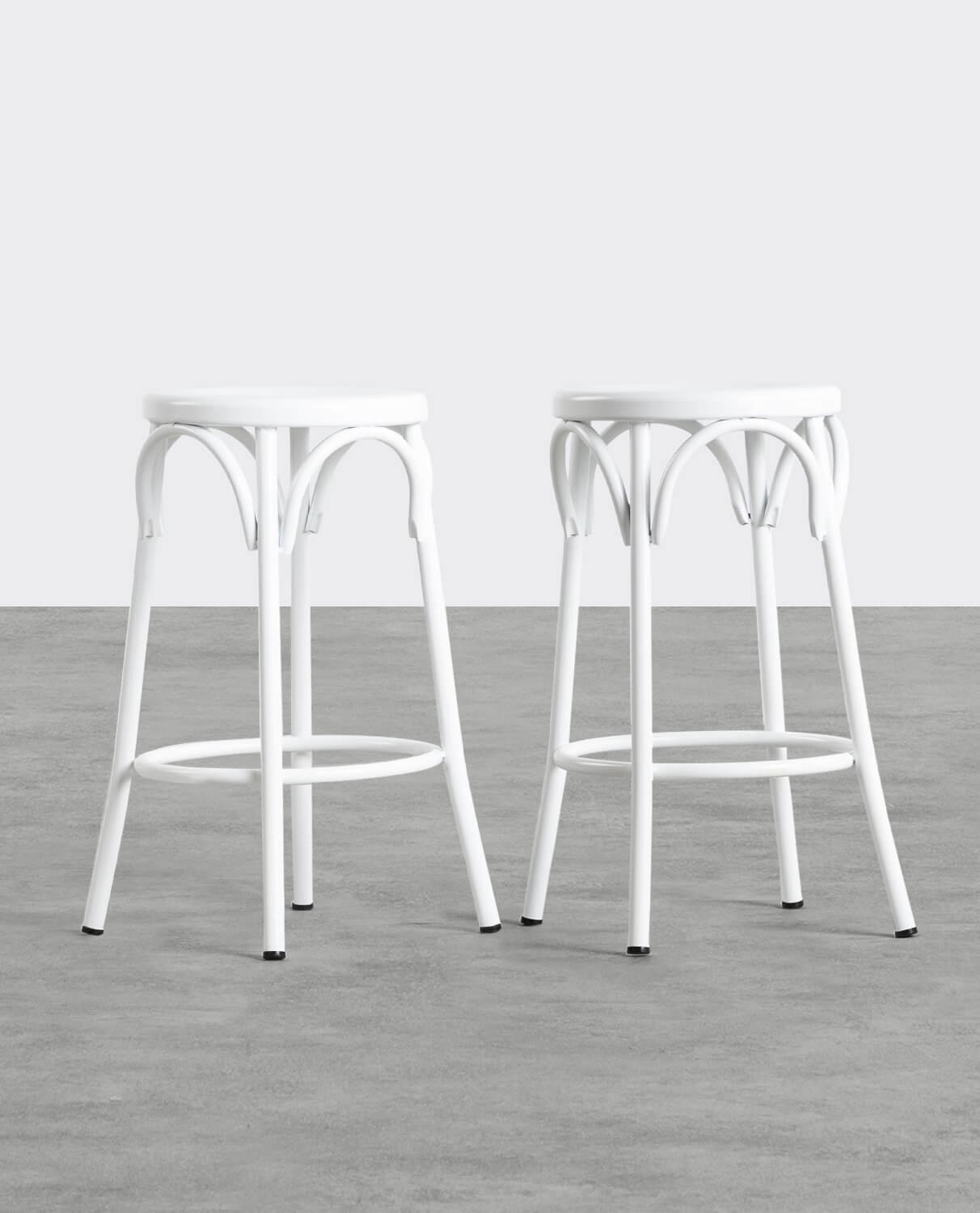 Pack of 4 Baris High Steel Stools (66 cm), gallery image 1