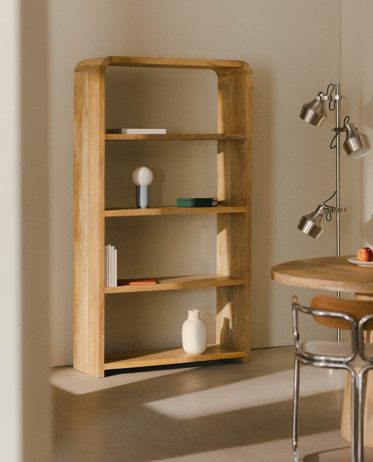 Mango Wood Shelving Unit (181x100 cm) Vanile, gallery image 2