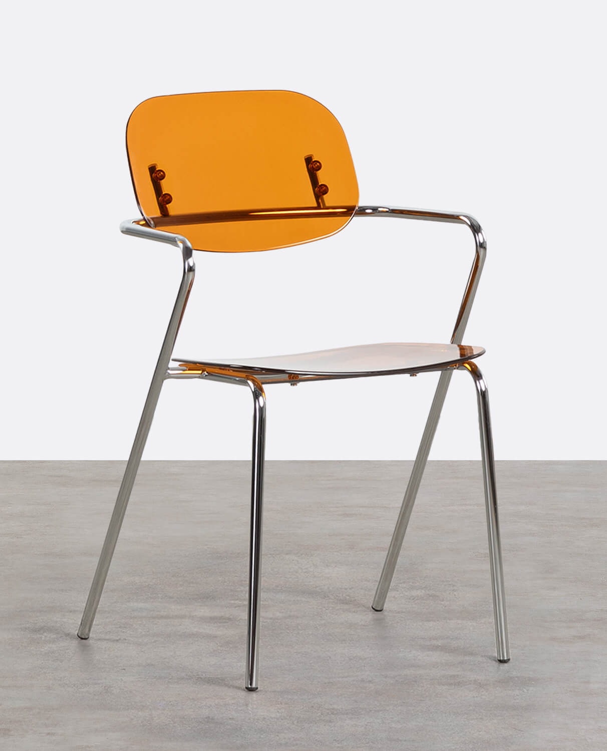 Dining Chair with Polyethylene and Metal Armrests Pinha, gallery image 1