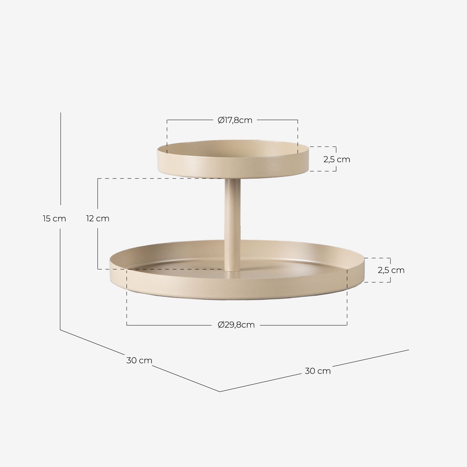 Metal Decorative Tray Meila, measurements