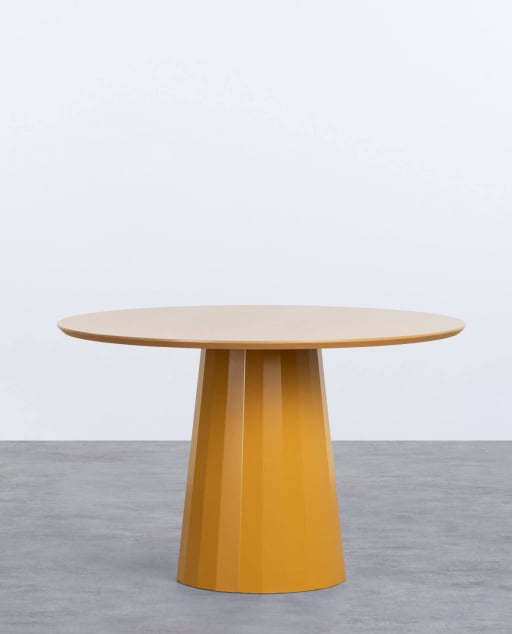 Round Wooden and Metal Dining Table (Ø120 cm) Irem