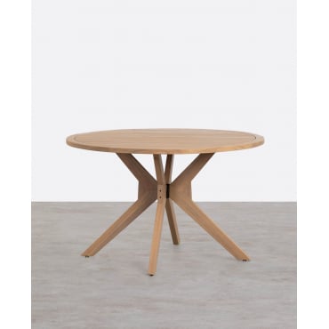 Mirla Round Acacia Wood Garden Table (Ø120 cm) Natural acacia - The Masie