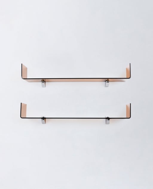 The Set of 2 Curved Glass Wall Shelves Iris