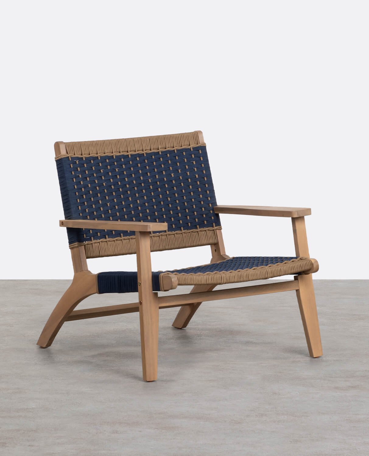 Mirle Acacia Wood and Rope Garden Chair, gallery image 1