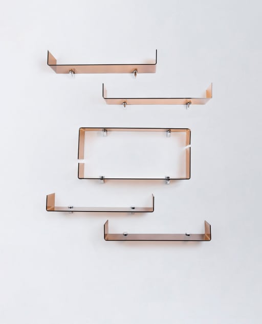 Set de 3 Estanterias de Pared de Cristal Curvado Iris