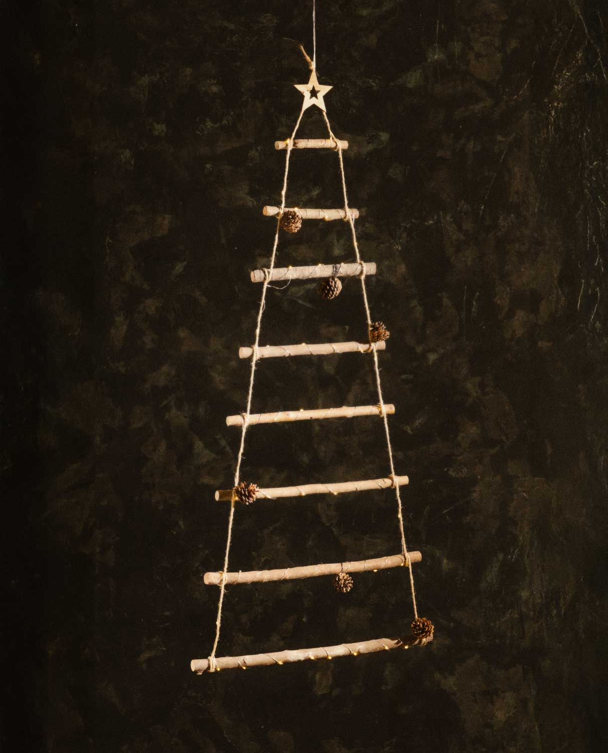 Christmas Tree with Wooden LED Lights 110 cm Pin, gallery image 2