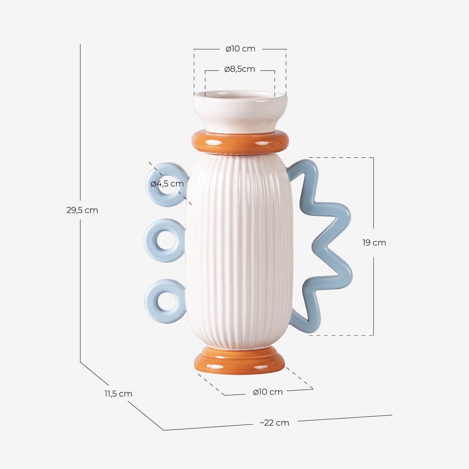 Dolomite Vase Odises, measurements