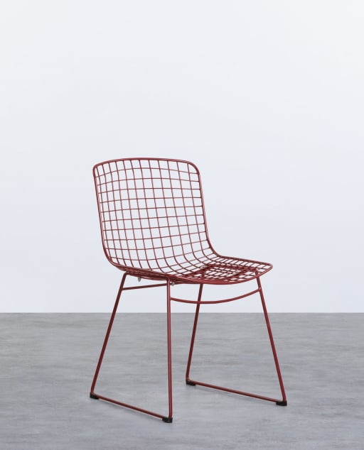 Pack of 4 High Back Metal Dining Chairs Aras Fresh