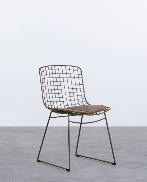 Pack of 4 High Back Metal Dining Chairs Aras Fresh