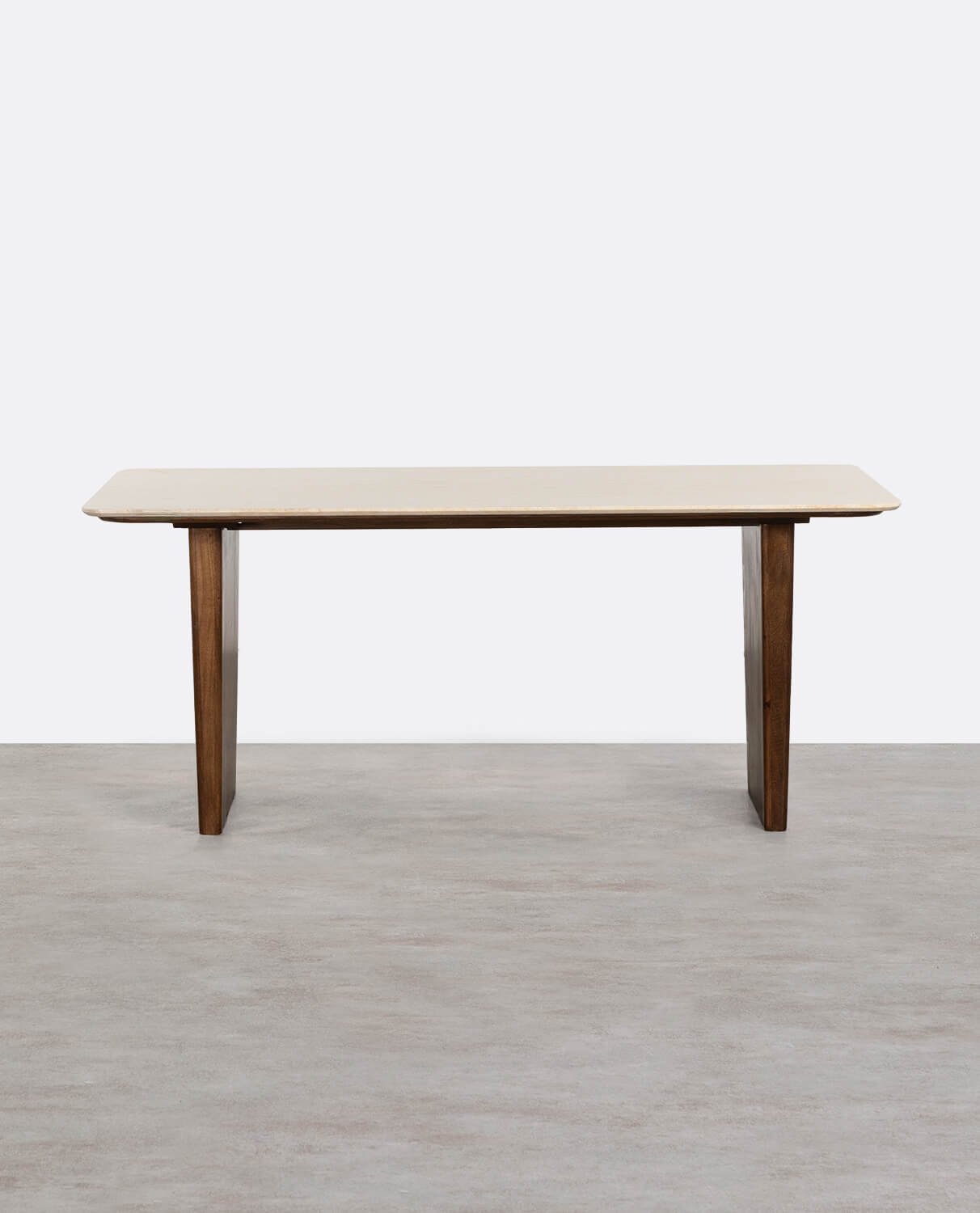 Egyptian Marble and Mango Wood Rectangular Dining Table (180x90 cm) Amatis, gallery image 1