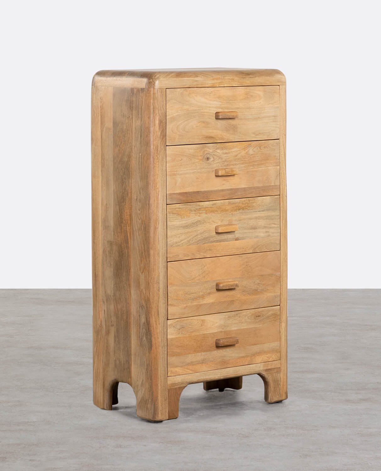 Mango Wood 5 Drawer Chest of Drawers Reichel, gallery image 1