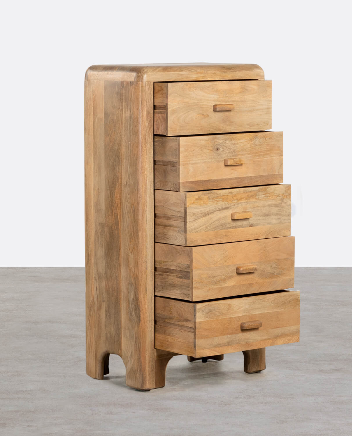 Mango Wood 5 Drawer Chest of Drawers Reichel, gallery image 2