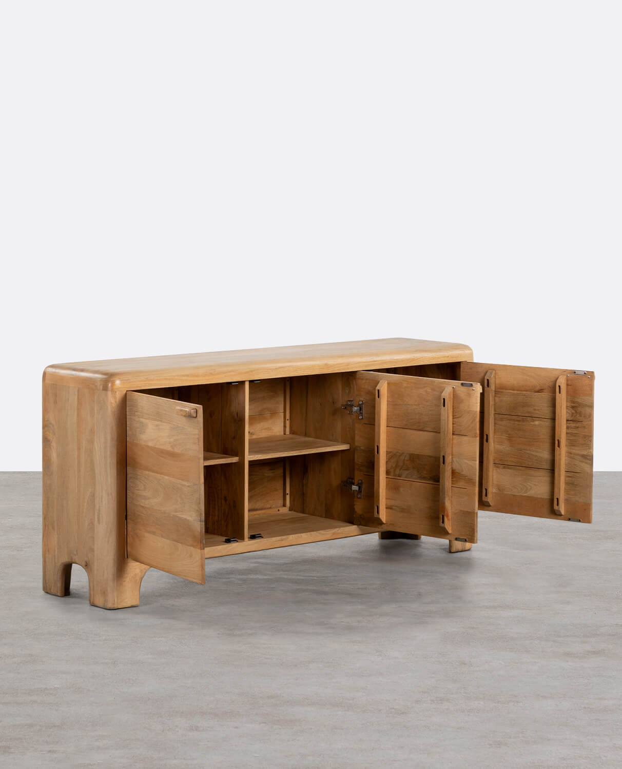 Mango Wood 3 Door Low Sideboard Reichel, gallery image 2