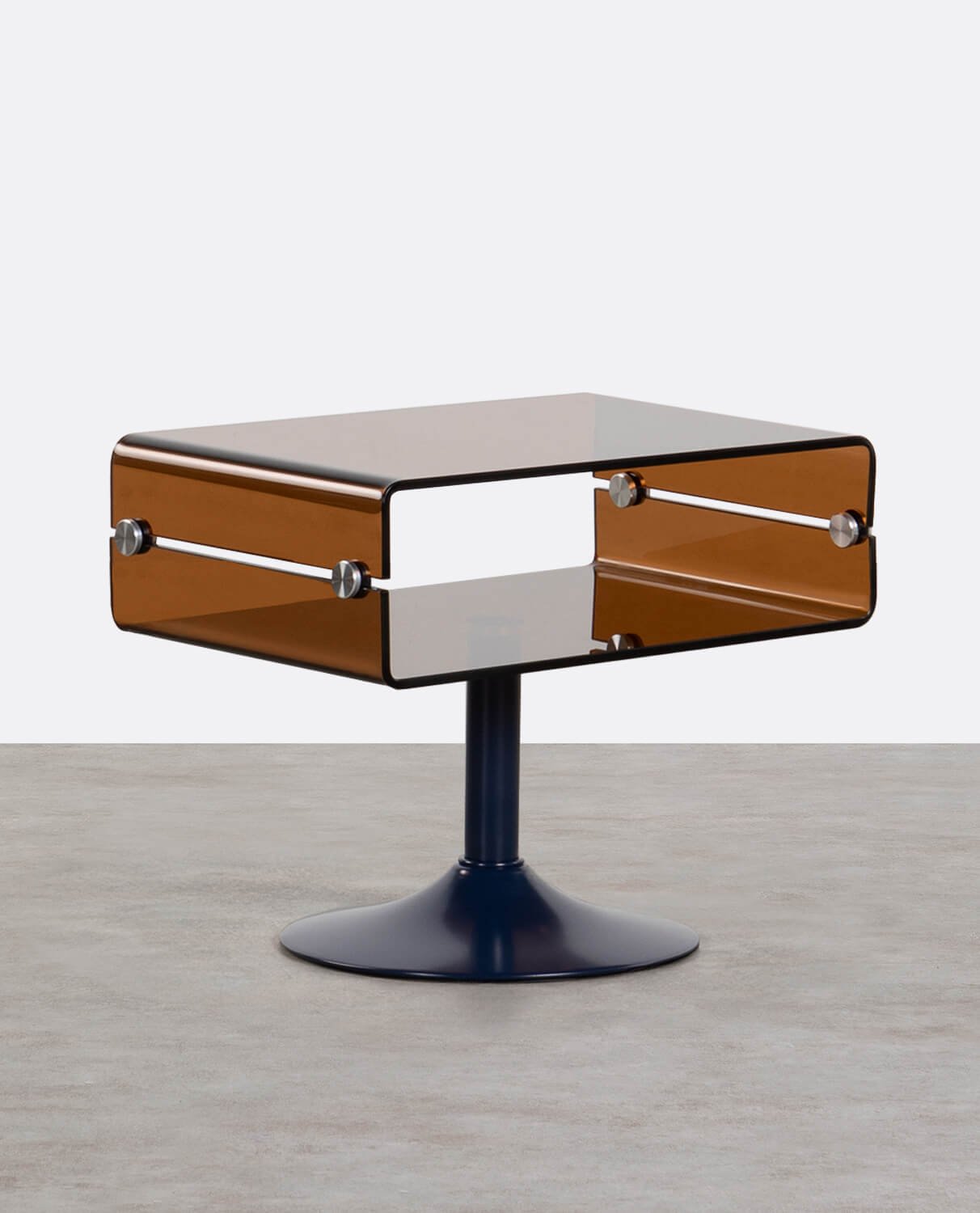 Rectangular Glass and Metal Side Table (61x38 cm) Hedy, gallery image 1