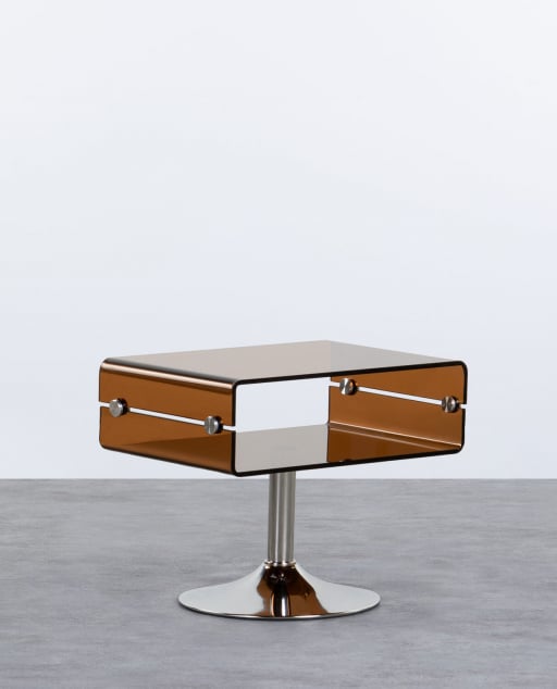Rectangular Glass and Metal Side Table (61x38 cm) Hedy