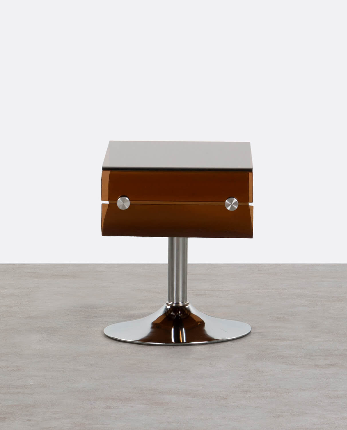 Rectangular Glass and Metal Side Table (61x38.5 cm) Hedy, gallery image 2
