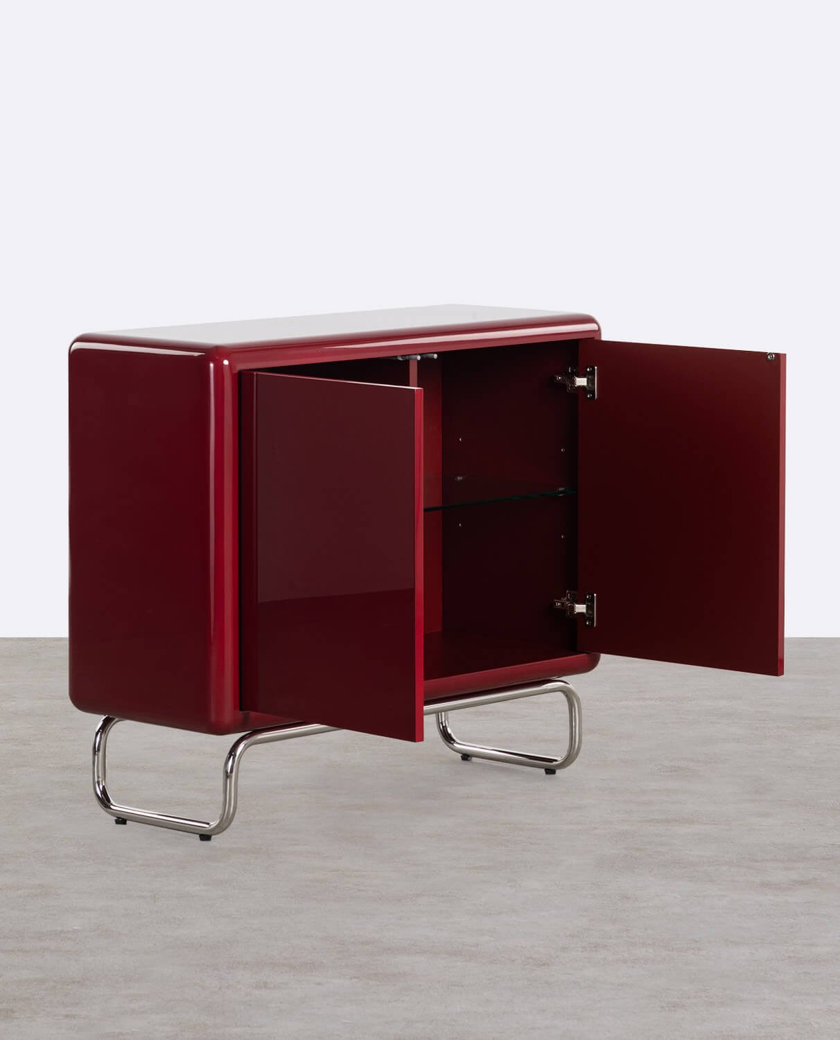Low Sideboard with 2 Wooden and Metal Doors Candela Colours, gallery image 2