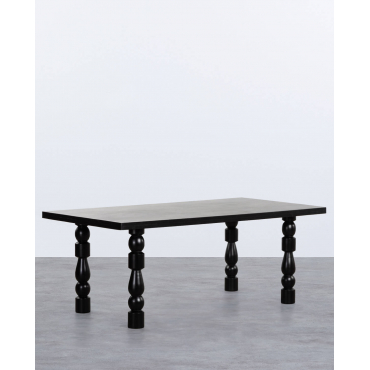 Rectangular Mango Wood Dining Table (200x100 cm) Maury Black Mango - The Masie
