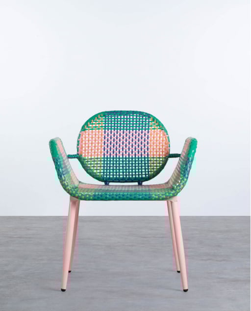 Aluminium and Synthetic Rattan Armchair Emba Studio
