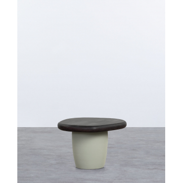 Acacia Wood and Metal Side Table (59x58 cm) Brezo Black Acacia - The Masie