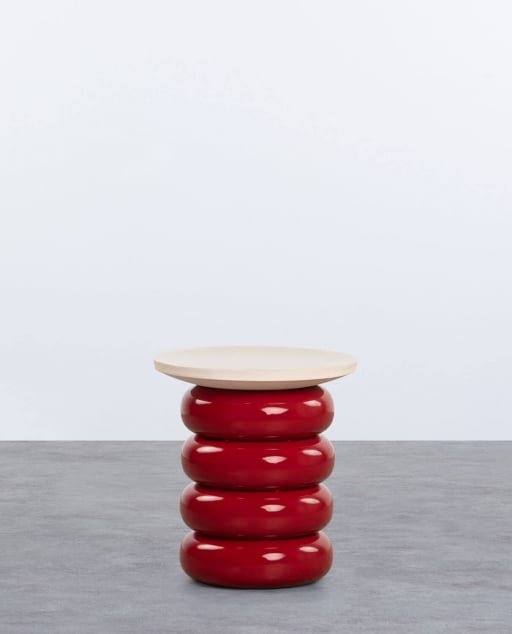 Round Metal Side Table (Ø45 cm) Troika - Red Chili