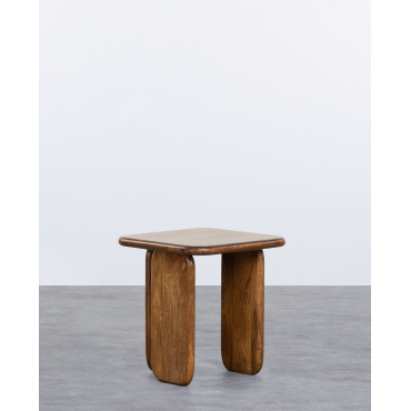 Eliez Mango Wood Square Side Table (50x50 cm) Medium Mango - The Masie