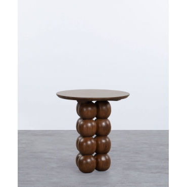 Alary Round Side Table in Mango Wood (Ø50 cm) Medium Mango - The Masie