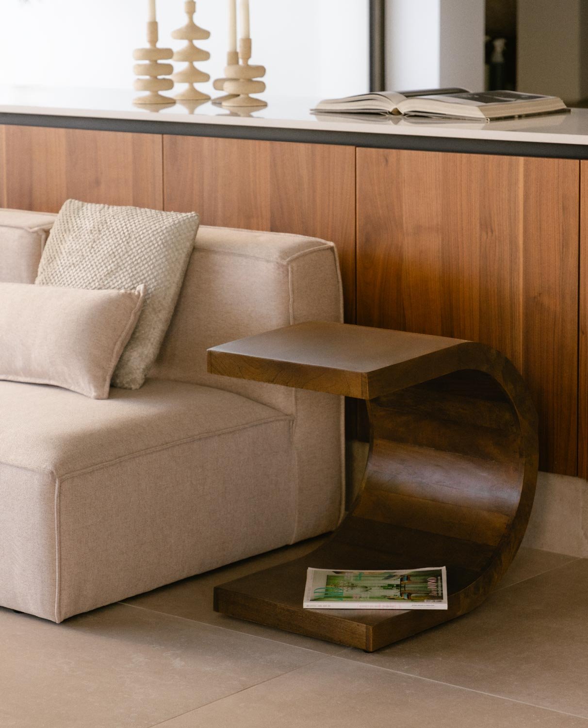 Mango Wood Side Table (56x40 cm) Adgar, gallery image 2