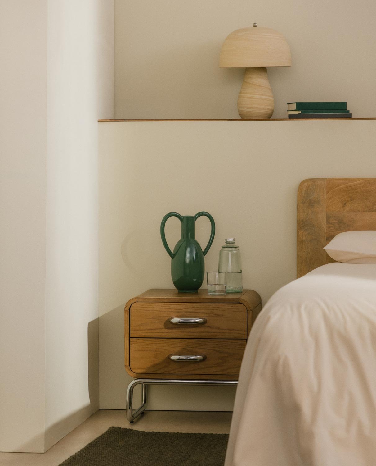 Pack of 2 Bedside Tables with Wooden and Metal Drawers (50,5x45,5 cm) Tober, gallery image 2