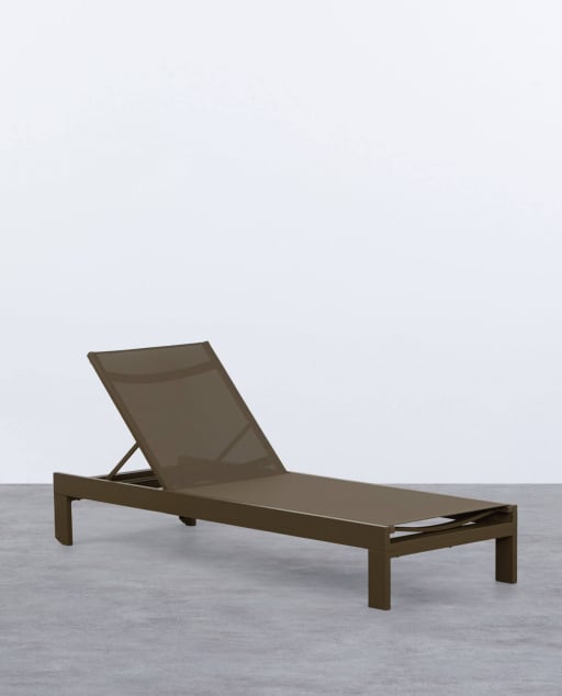 Pack of 2 Aluminium and Fabric Reclining Sun Loungers New Kreta