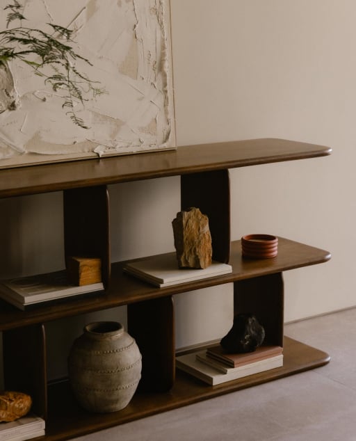 Low Mango Wood Shelving Unit (75,5x176 cm) Mireil