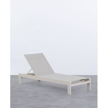 Pack of 2 Aluminium and Fabric Reclining Sun Loungers New Kreta White Alabaster - The Masie