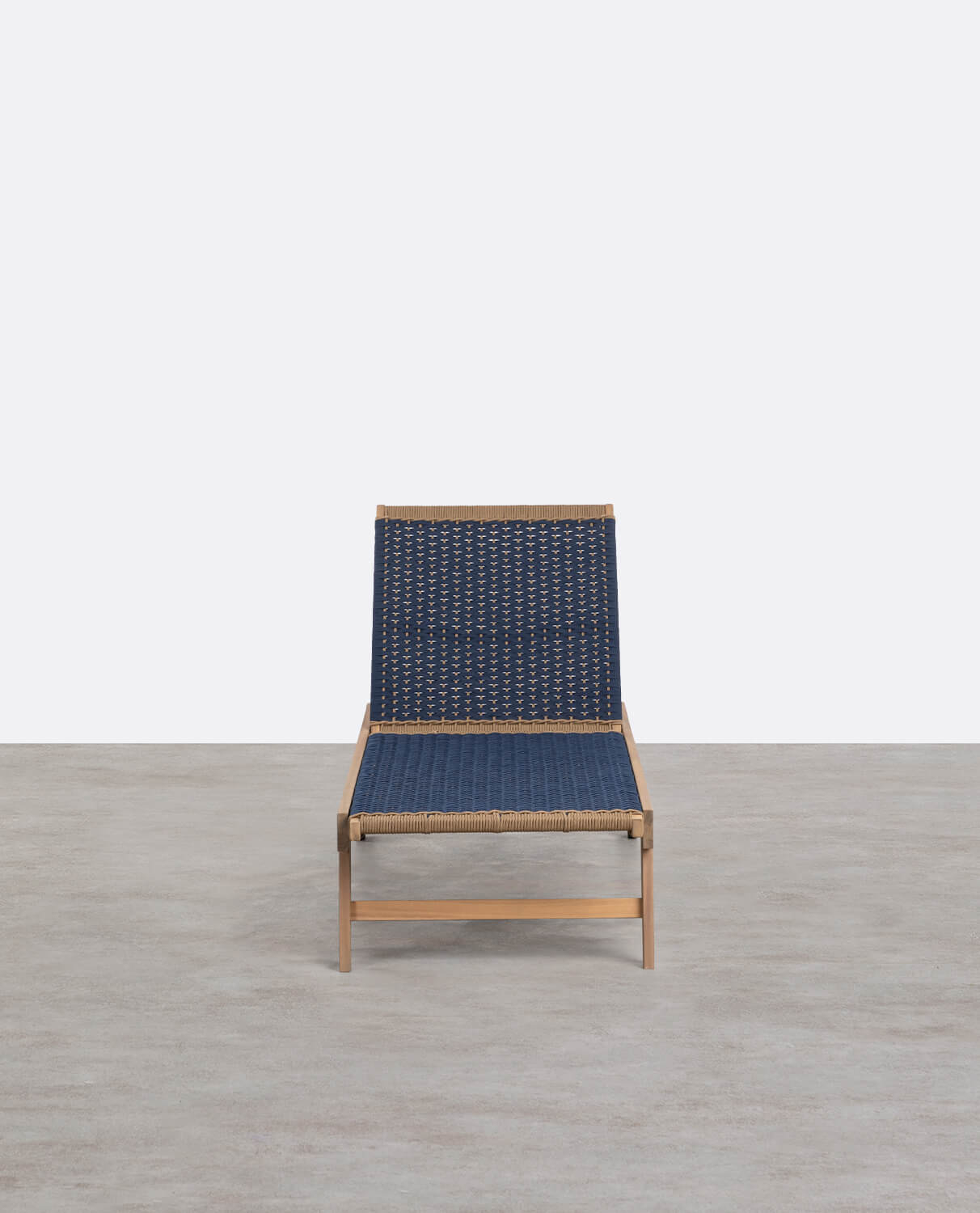 Pack of 2 Mirle Acacia Wood and Rope Loungers with Wheels, gallery image 2
