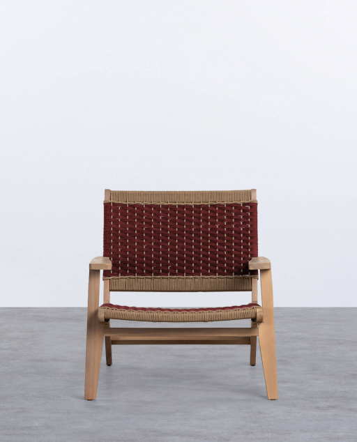 Pack of 2 Acacia Wood and Rope Garden Chairs Mirle