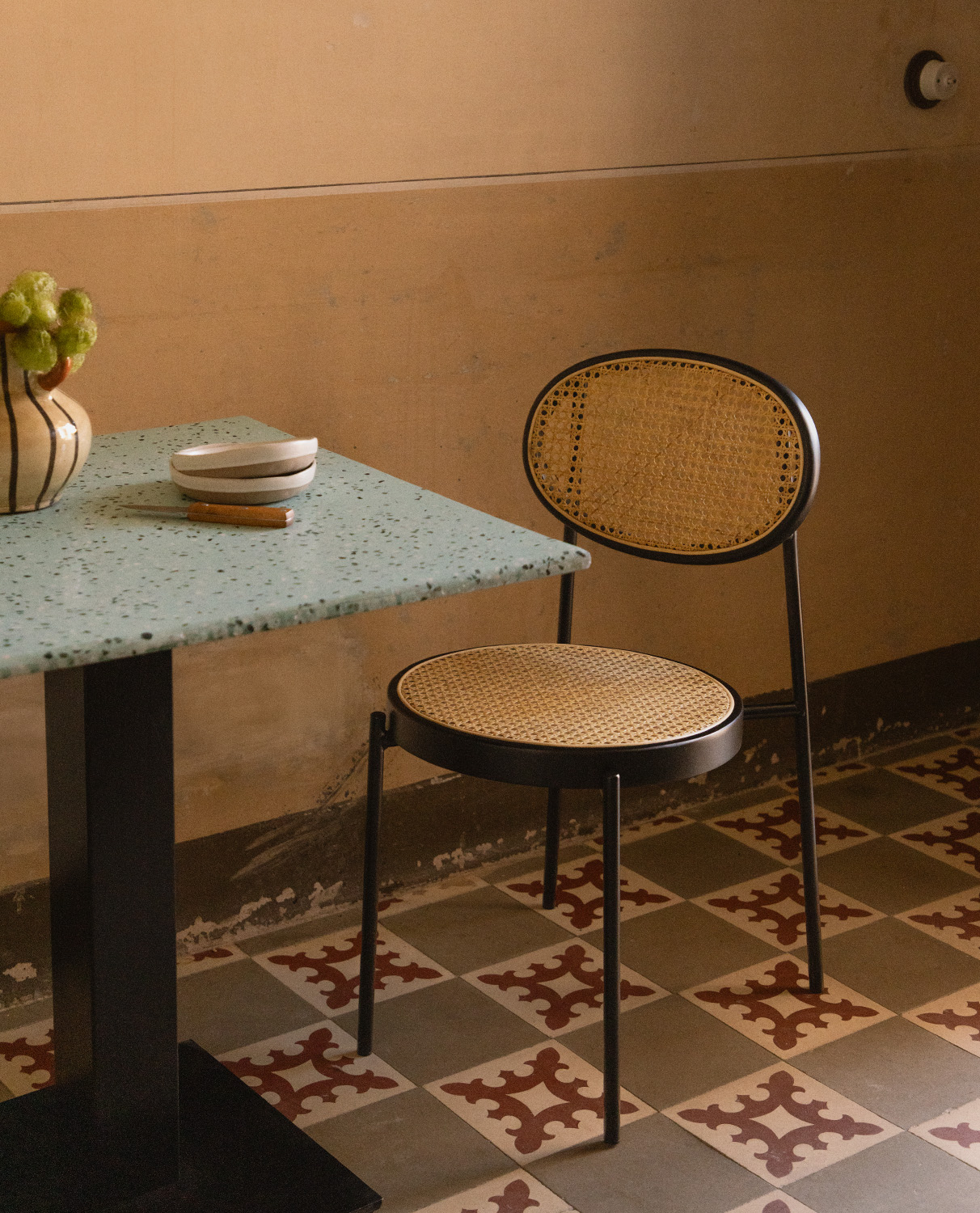Natural Rattan and Metal Dining Chair Vili, gallery image 2