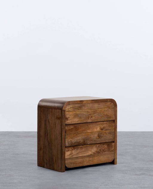 Chest of Drawers with 3 Drawers Made of Vanile Mango Wood