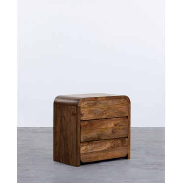Chest of Drawers with 3 Drawers Made of Vanile Mango Wood Dark Mango - The Masie